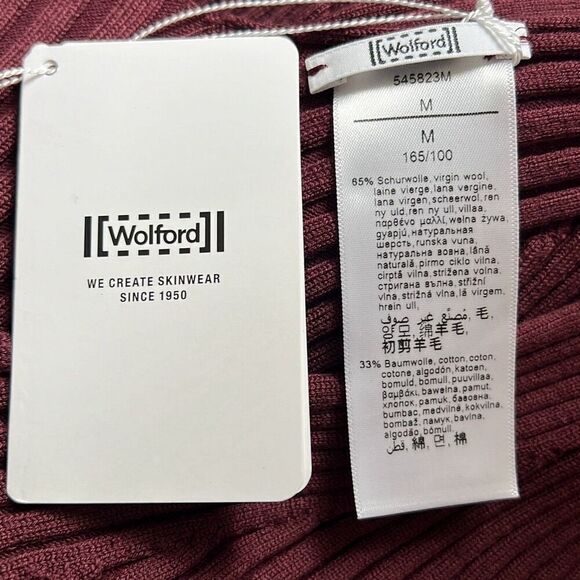 Wolford Merino Wool Rib Dress Burgundy NWT M - Picture 10 of 13